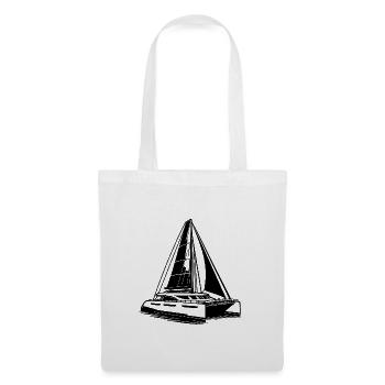 Sport Catamaran Double Hull Sailboat with Sails - Tote Bag - white - Front