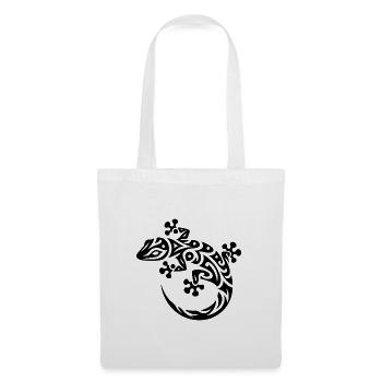 Cute Gecko in Tribal Tattoo Style - Tote Bag - white - Front