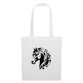 Tête de cheval Vintage Tribal Portrait poney tatouage - Sac en tissu - blanc - Devant
