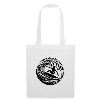 Surfer surfing in the waves with surfboard - Tote Bag - white - Front