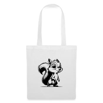 Petit crayon écureuil trait dessin - Sac en tissu - blanc - Devant