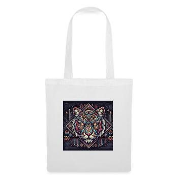 Tigre géométrique - Sac en tissu - blanc - Devant