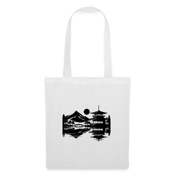 Asian Landscape Silent Japanese Temple - Tote Bag - white - Front