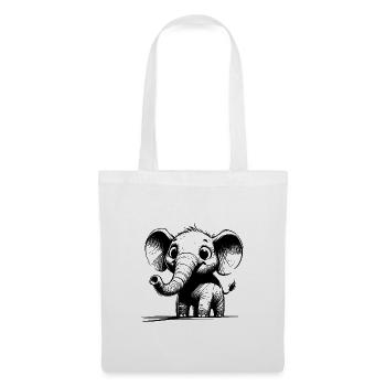 Cuddly children's elephant with huge trunk ears - Tote Bag - white - Front