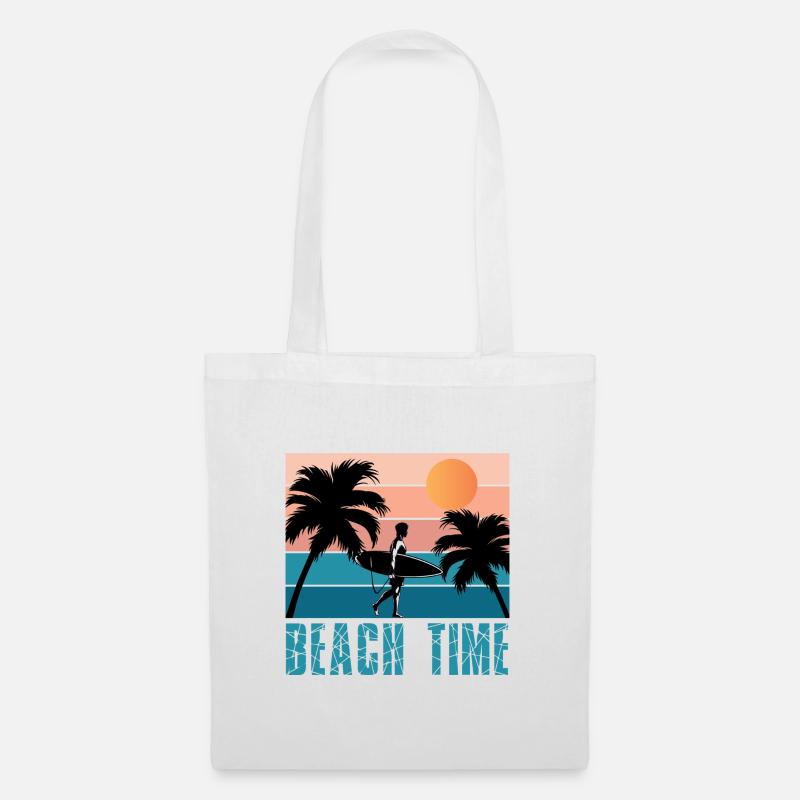 Beach Time Retro - Stoffbeutel - Weiß