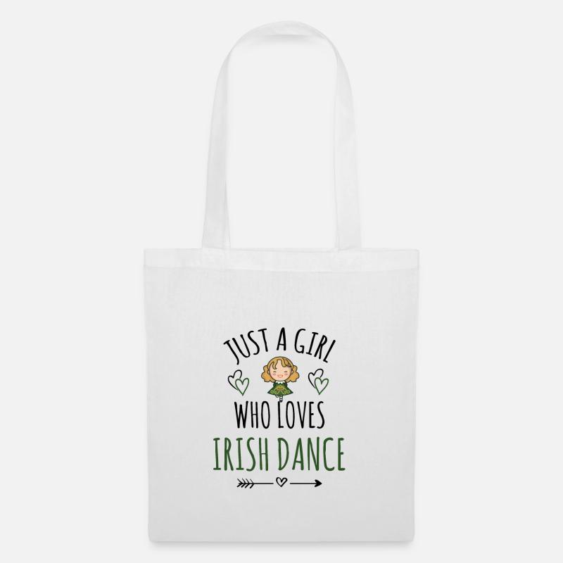 Irisches Tanzmädchen | Irish Dancing St. Patricks - Stoffbeutel - Weiß