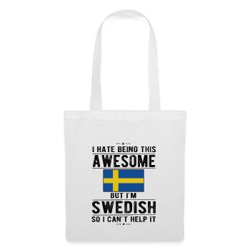 Suédois Suède Drapeau Origine suédoise - Sac en tissu - blanc - Devant