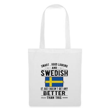 Suédois Suède Drapeau Origine suédoise - Sac en tissu - blanc - Devant