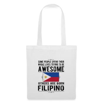 Fier Philippin né aux Philippines drapeau - Sac en tissu - blanc - Devant