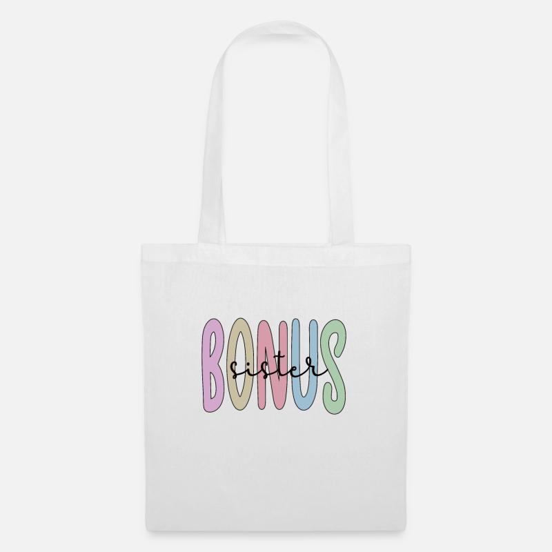 Bonus-Schwester Geschenk Beste Stiefschwester - Stoffbeutel - Weiß
