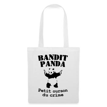 Bandit panda - Sac en tissu - blanc - Devant