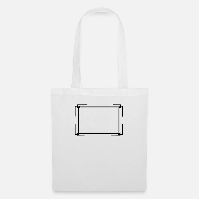 Cadre rectangulaire en texte de base noir - Sac en tissu - blanc