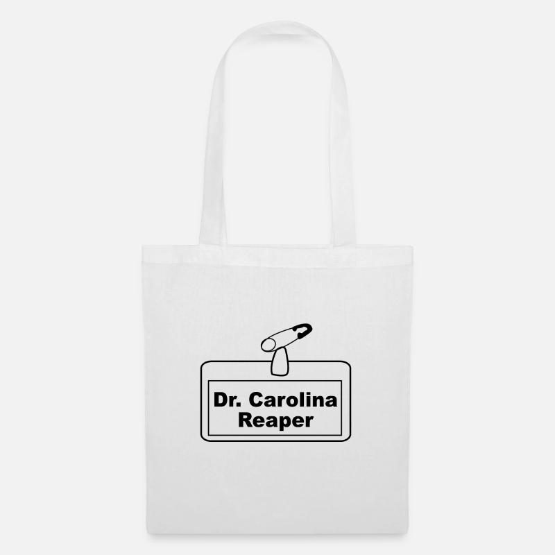 Dr. Carolina Reaper Name Tag - Stoffbeutel - Weiß