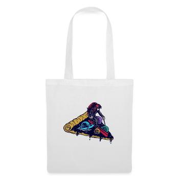 Skiing on a pizza - Tote Bag - white - Front