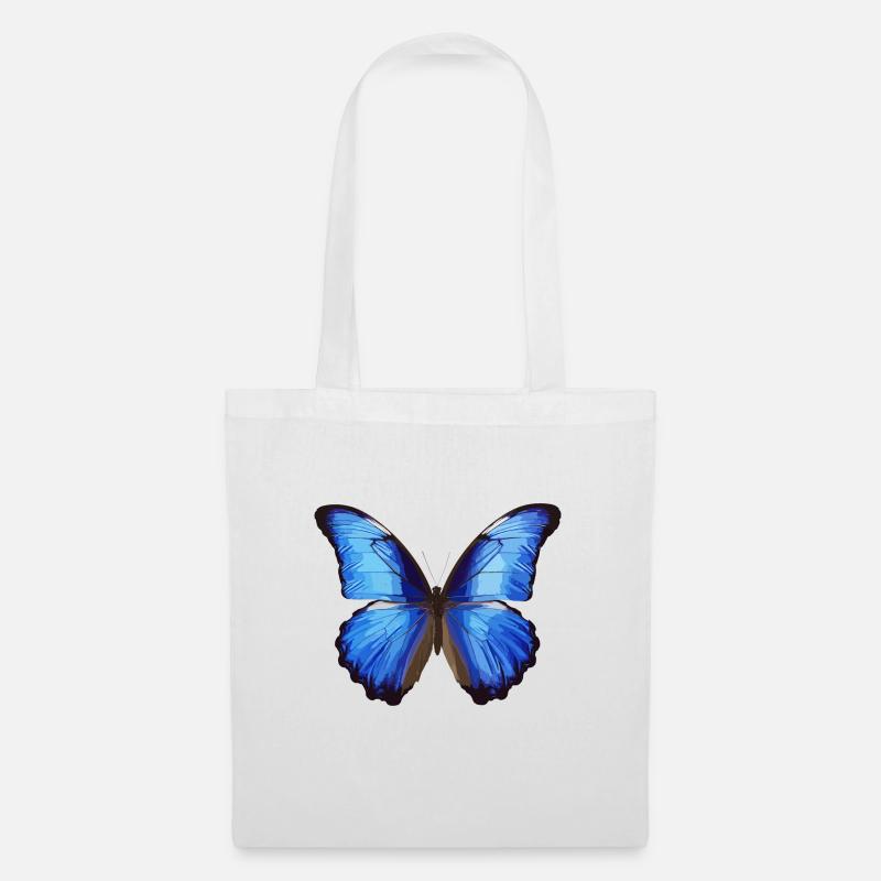 Blauer Morpho-Schmetterling - Stoffbeutel - Weiß