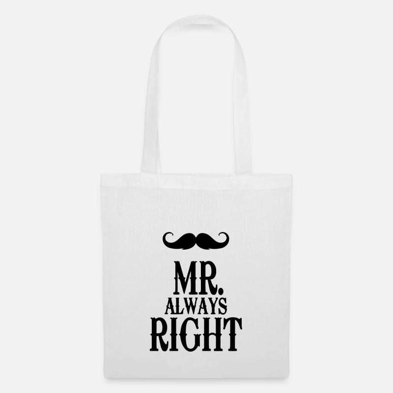 mister always right - Stoffbeutel - Weiß