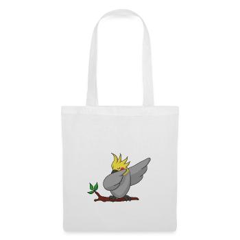 Dab Nymphensittich dabbing cockatiel Geschenk - Stoffbeutel - Weiß - Vorne