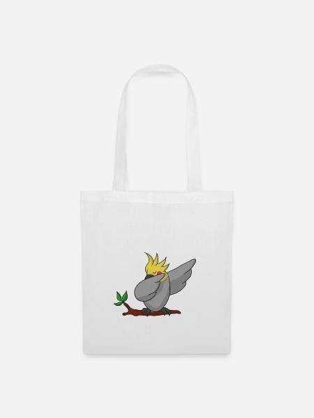 Dab Nymphensittich dabbing cockatiel Geschenk - Stoffbeutel - Weiß