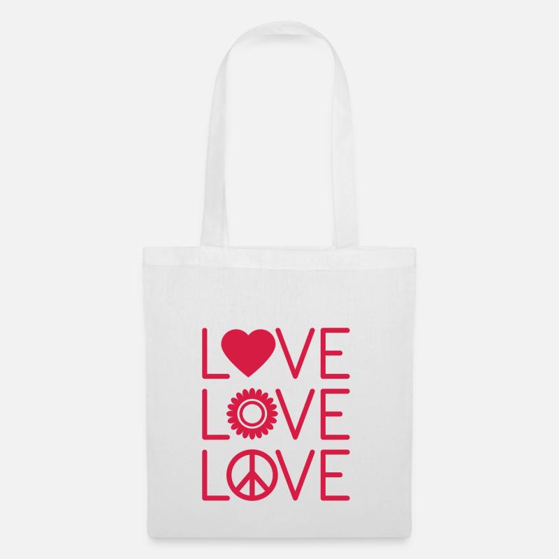 Liebe Liebe Liebe - Stoffbeutel - Weiß