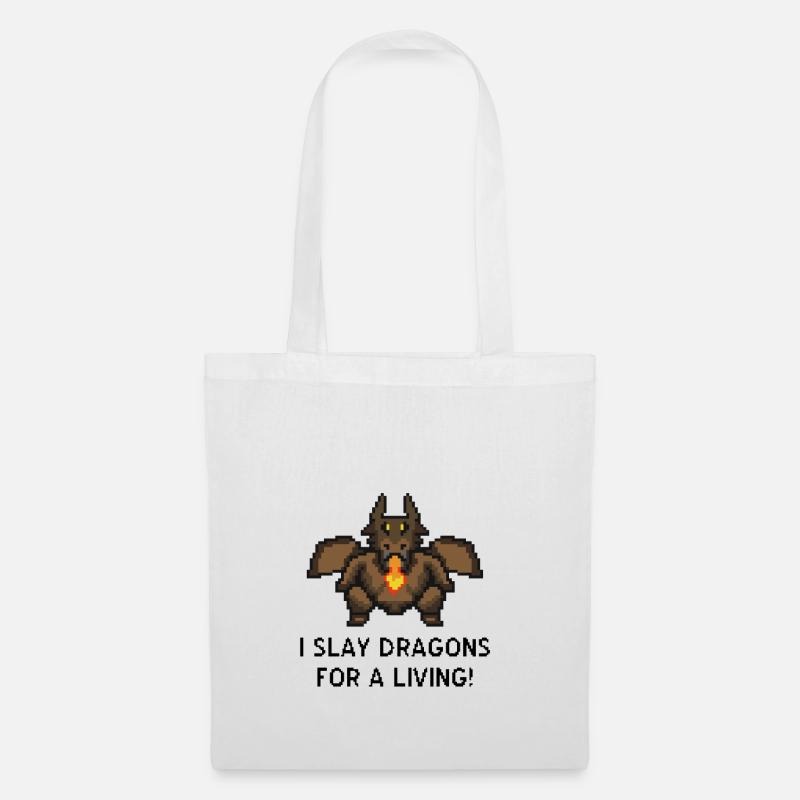 Dragons kill Pixel Gaming - Tote Bag - white