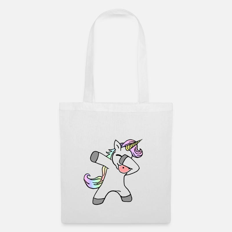Dab Dance Dabbing Unicorn Tanzendes Einhorn - Stoffbeutel - Weiß