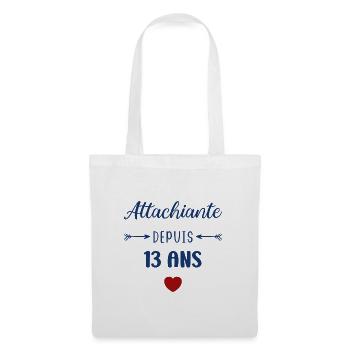 Attachiante depuis 13 ans - Sac en tissu - blanc - Devant