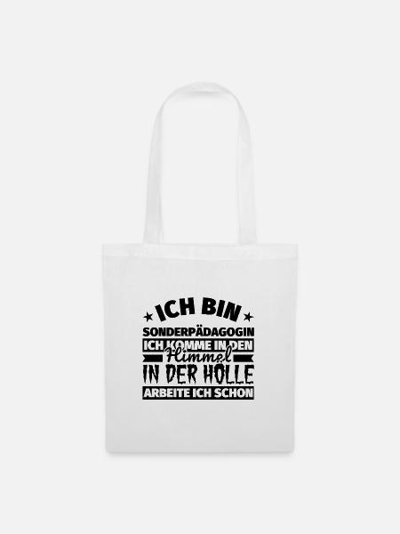 Sonderpädagogin Geschenk lustig Himmel Hölle - Stoffbeutel - Weiß