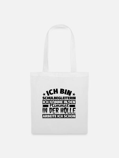 Schulbegleiterin Geschenk lustig Himmel Hölle - Stoffbeutel - Weiß