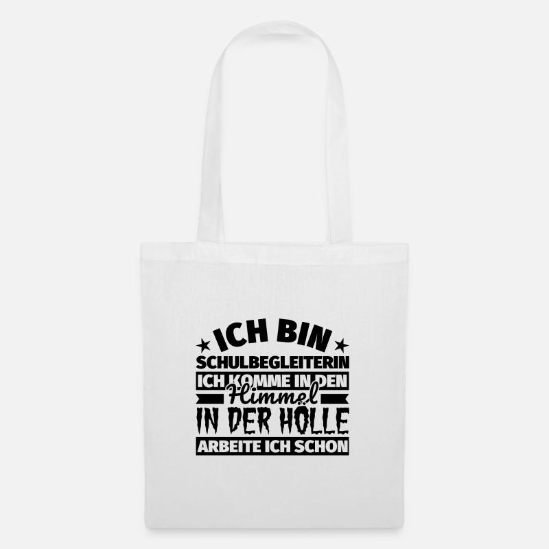 Schulbegleiterin Geschenk lustig Himmel Hölle - Stoffbeutel - Weiß
