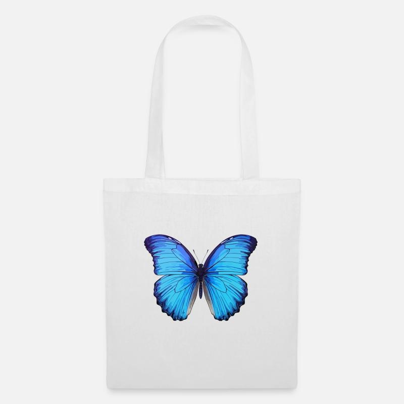 Blauer Morpho-Schmetterling - Stoffbeutel - Weiß