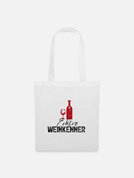 Echter Weinkenner, Rotwein Wein - Stoffbeutel - Weiß