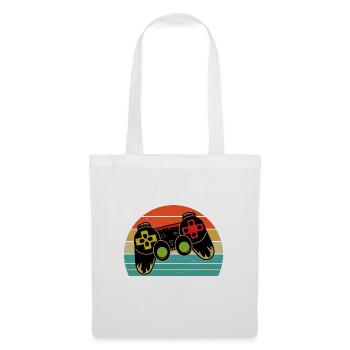 Retro Sunset Heart Gaming Controllers Gamer Gift - Tote Bag - white - Front