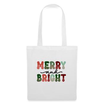 Joyeux Noël, Noël, vacances, jours fériés - Sac en tissu - blanc - Devant