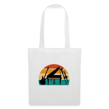 Piano Vintage Retro Sunset - Sac en tissu - blanc - Devant