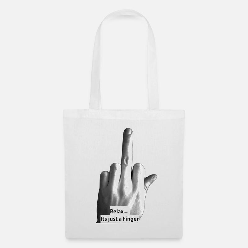 Relax.... Its just a Finger (Version 2) - Stoffbeutel - Weiß