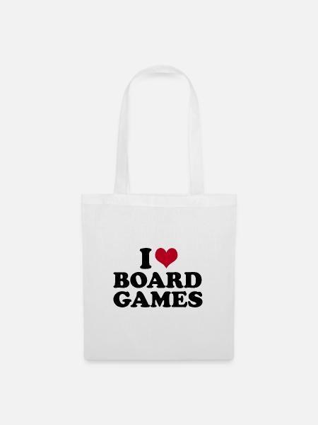 I Love Board Games Brettspiel - Stoffbeutel - Weiß