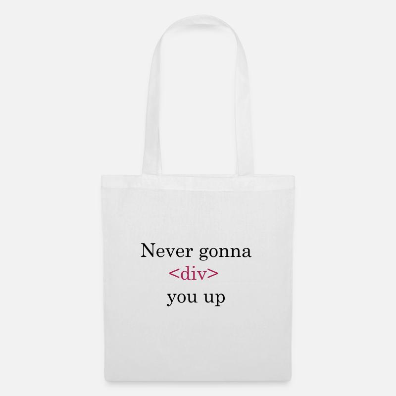 coder shirt never gonna - Sac en tissu - blanc