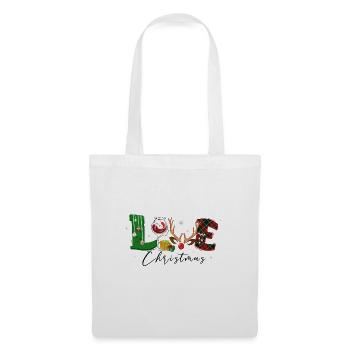 Noël, vin Noël, vin rouge vin drôle vin vin - Sac en tissu - blanc - Devant