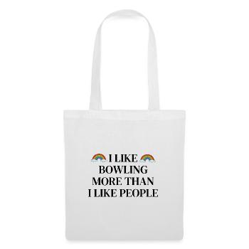 I like bowling more than people - Tote Bag - white - Front