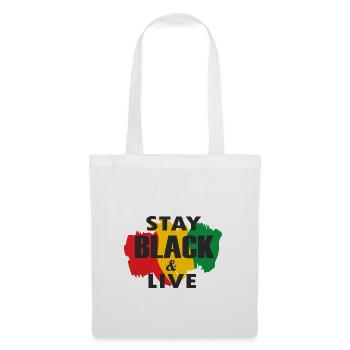 Juneteenth Day 1865, Restez noir et vivez - Sac en tissu - blanc - Devant