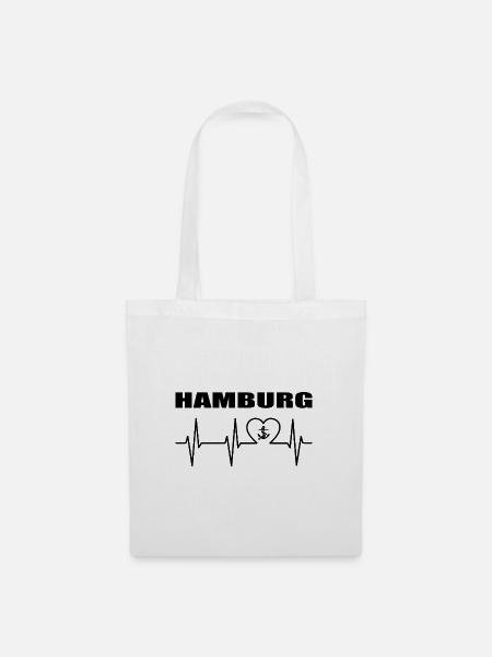 Hamburg - Stoffbeutel - Weiß