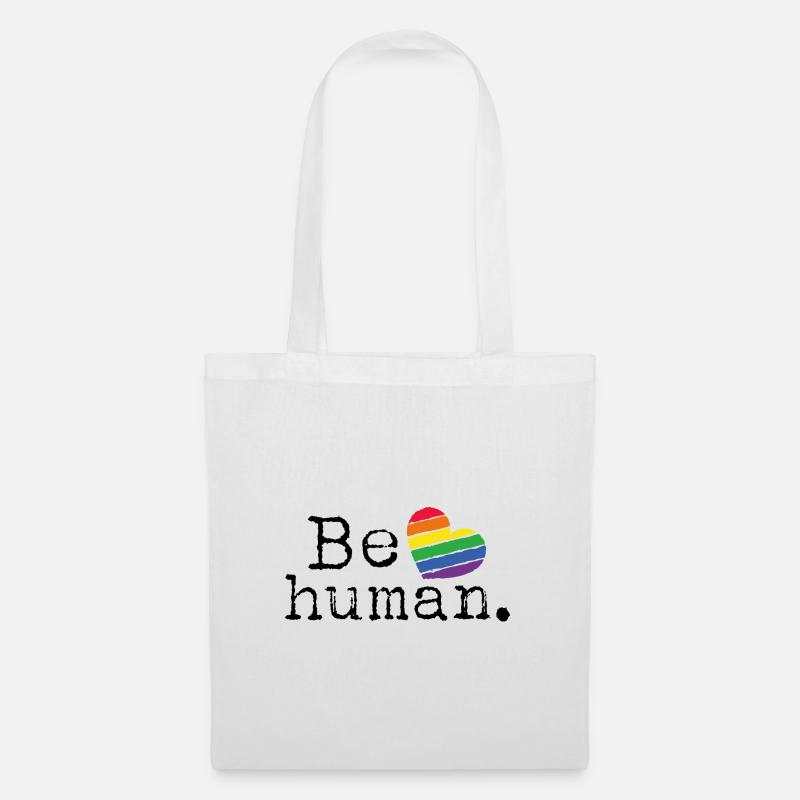 Be Human Heart - Stoffbeutel - Weiß