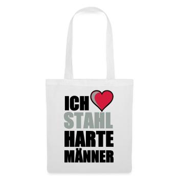 Stahlharte Männer Geschenk - Stoffbeutel - Weiß - Vorne