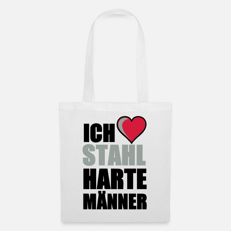 Stahlharte Männer Geschenk - Stoffbeutel - Weiß