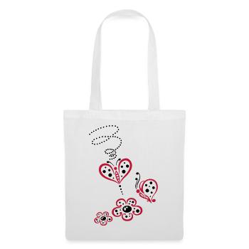 Colorful butterflies with flowers, summer meadow - Tote Bag - white - Front