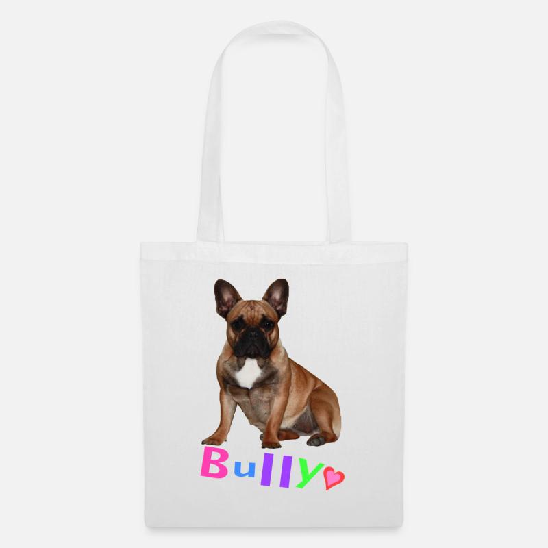 Français Bouledogue - Sac en tissu - blanc