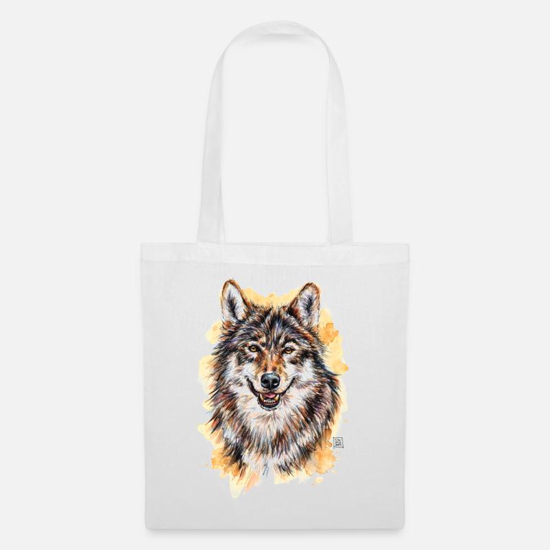 Wolf - Stoffbeutel - Weiß