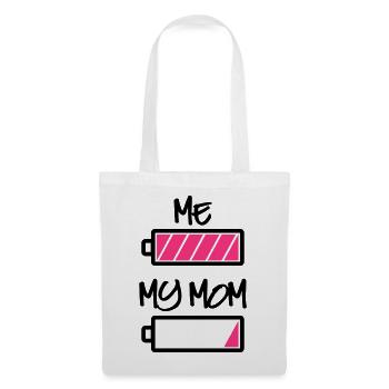 moi ma batterie de maman - ma mère et j’ai pile - Sac en tissu - blanc - Devant