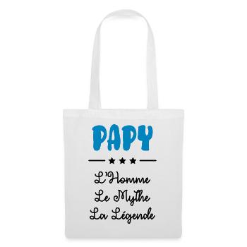 Papy Papi Grand-Père Retraite famille - Sac en tissu - blanc - Devant