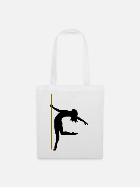 Die Silhouette einer Poledancerin - Stoffbeutel - Weiß